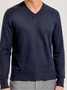 100% Cashmere Theory Navy V-Neck Sweater Men’s L